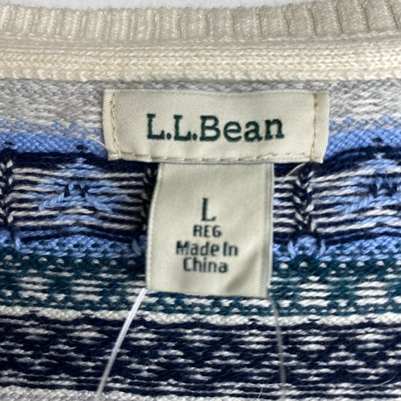 NWT L.L. Bean Nordic Blue and White Cardigan - Picture 6 of 9